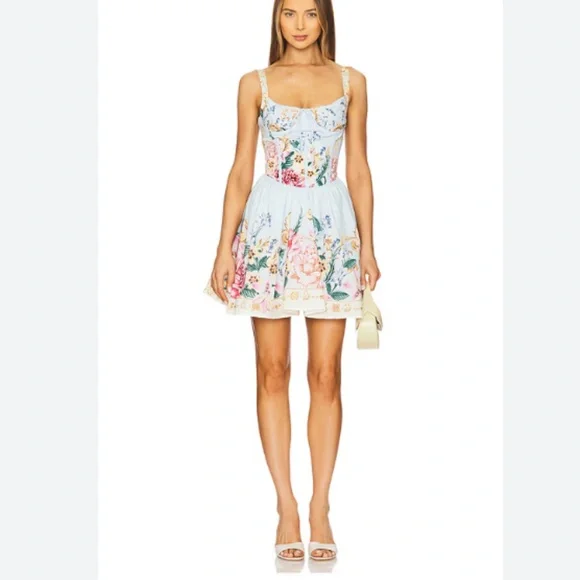 Agua Bendita Riveria Radiance Spring Blush Floral Cotton Minidress Large L dress - Picture 4 of 8